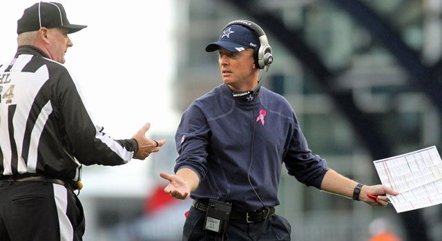 Jason Garrett and the Cowboys go conservative late and it costs them. (US Presswire)