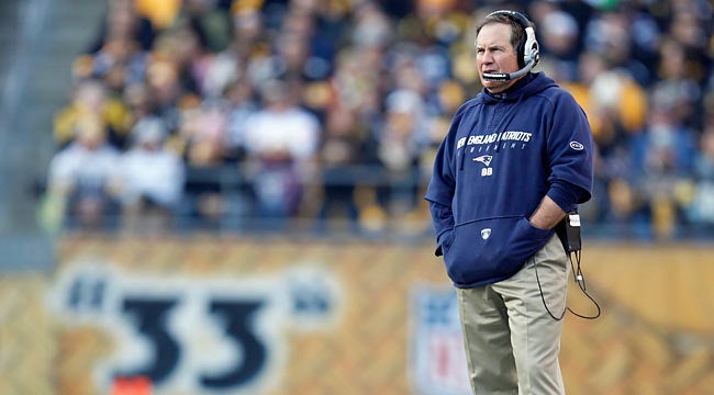 Bill Belichick might be a football genius, but he doesn't have a solution for the Pats' defense. (Getty Images)