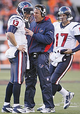 Gary Kubiak deserves credit for keeping defenses guesses with rookie T.J. Yates running his offense. (US Presswire)