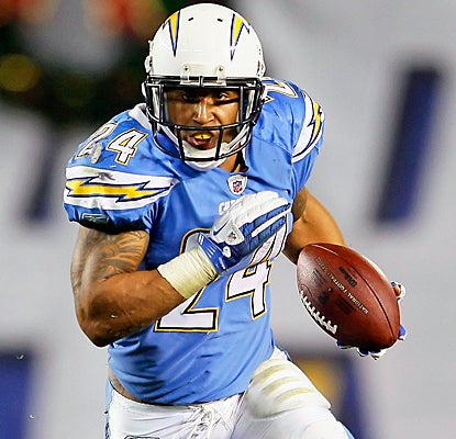Ryan Mathews comes alive against the Ravens' defense, gaining 90 yards and two touchdowns. (Getty Images)
