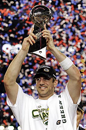 Aaron Rodgers' amazing year included this Super Bowl MVP moment. (AP)