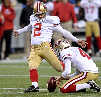 David Akers kicks four field goals in a win over Seattle, giving him an NFL record 42 for the year. (US Presswire)