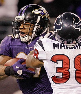 The Texans couldn't stop Ray Rice from racking up 161 total yards in their October meeting. (Getty Images)