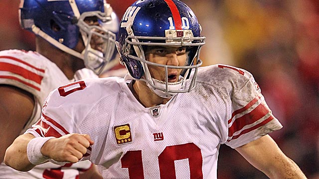 Eli Manning is four spots behind Brady, but he's the hotter QB coming into Sunday's game. (Getty Images)