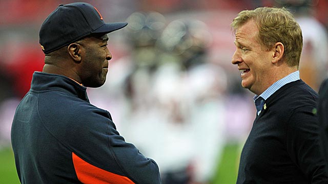Bucs-Bears in October is one thing, Lovie Smith and Roger Goodell, but a Super Bowl? (Getty Images)