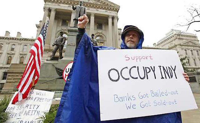 Occupy Indy made an appearance in November; Doyel says they should lay low this week. (AP)
