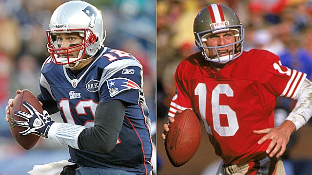 Brady's regular-season winning percentage is higher than Montana's. (Getty Images)