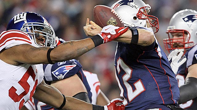Brady's yards per attempt in his last two games against the Giants is a measly 5.5. (Getty Images)