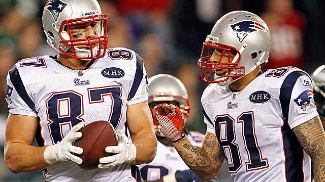 Gronkowski and Hernandez 'both love to laugh, have fun, and we're great friends.' (Getty Images)