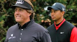 Phil Mickelson jumps ahead of Tiger Woods early and leaves his rival far behind Sunday.