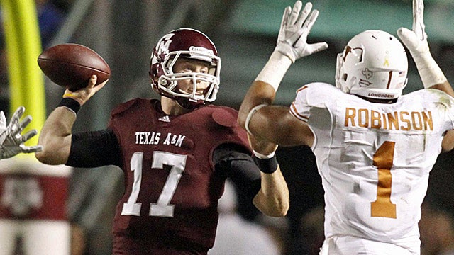 Ryan Tannehill's rightful place to be drafted? Maybe the late second or third round. (US Presswire)