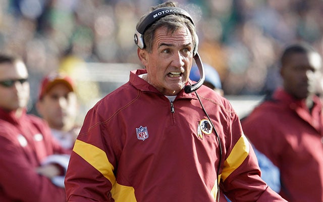 Mike Shanahan's future with Washington depends on which QB the 'Skins pursue. (Getty Images)