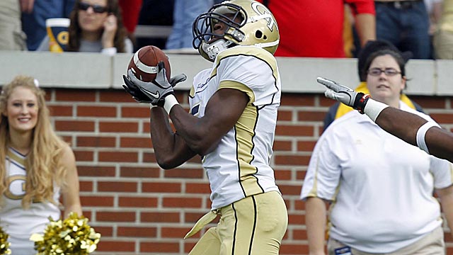 Stephen Hill didn't put up gaudy numbers in a run-heavy Georgia Tech offense. (AP)