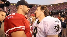In their playoff matchup, Alex Smith had 299 passing yards, and Drew Brees had 462. Yet Smith walke