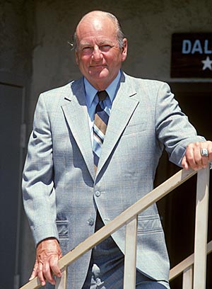 Tex Schramm helped bring technological innovations like referees' microphones, play clocks and instant replay into the NFL. (Getty Images)