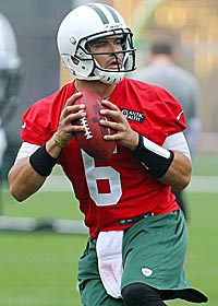 Mark Sanchez now has more pressure with Tim Tebow behind him. (US Presswire)