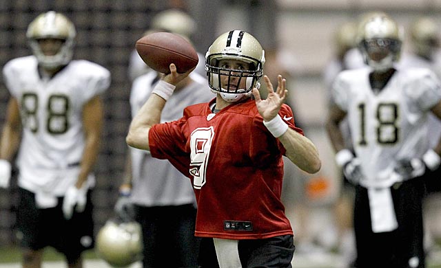 Brees' presence soothes the sting of his contract squabble and Bounty-gate. (US Presswire)