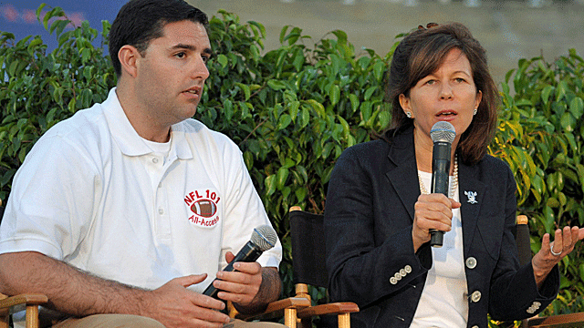 49ers CEO Jed York, left, wants to resume preseason play vs. the Raiders. (US Presswire)