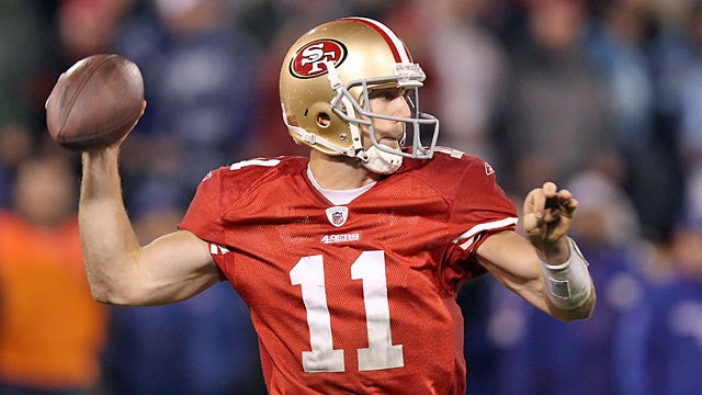Alex Smith had a career year in 2011. His numbers might improve even more this season. (Getty Images)