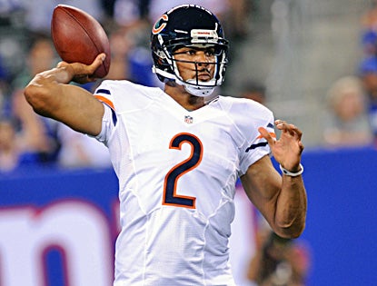Jason Campbell throws a 12-yard touchdown pass in the fourth quarter to help the Bears rally for a win. (US Presswire)