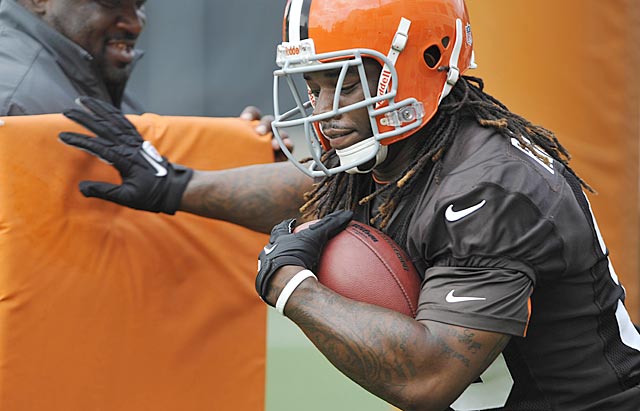 Trent Richardson, shown working out in June, is back on the Browns' practice fields. (US Presswire)