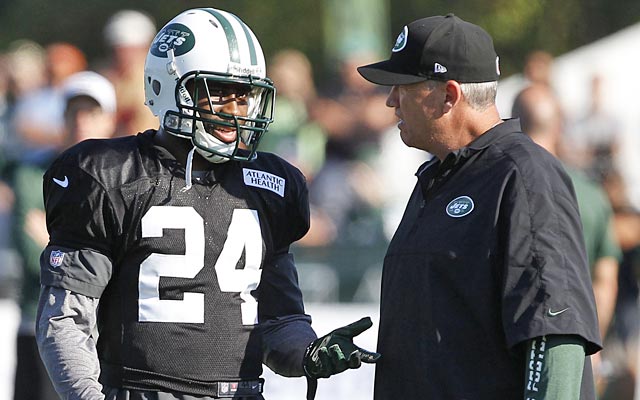 Darrelle Revis is out, leaving Rex Ryan without one of his best defensive players Sunday. (US Presswire)