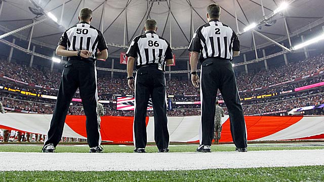 A rough Monday night effort heats things up again for replacement refs and the NFL. (Getty Images)