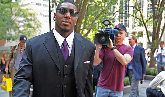 Jonathan Vilma arrives for his meeting with Roger Goodell on Monday. (AP)