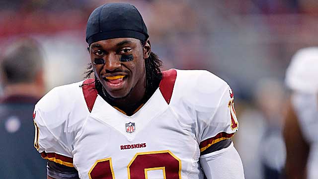 RG3 took exception to a few hits by Rams players. (Getty Images)
