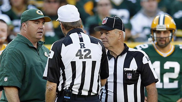 Deja vu? Mike McCarthy and the Packers deal with bad game officiating for the second straight week. (AP)