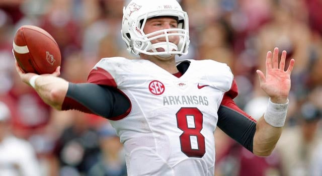 Tyler Wilson's stock is falling due to his struggles at Arkansas this season. (US Presswire)