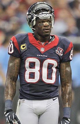 Andre Johnson is a prime-time star, averaging 98.2 yards on Monday night. (Getty Images)
