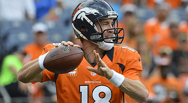 Peyton Manning will square off against Tom Brady for the 14th time on Sunday. (US Presswire)