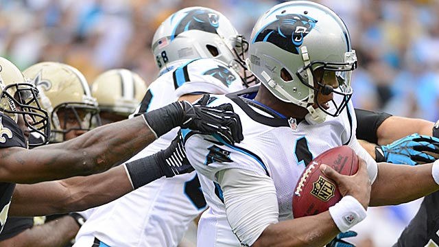 Cam Newton isn't being helped by Carolina's more pass-heavy offense. (US Presswire)