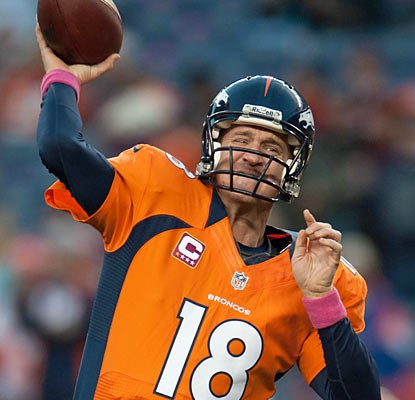 Peyton Manning throws three touchdowns against the Saints, upping his total to 17 on the season. (Getty Images)