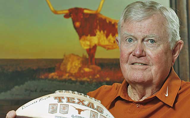 Royal went 167-47-5 during his 20 years as coach at Texas, winning national titles in 1963 and 1969. (AP)