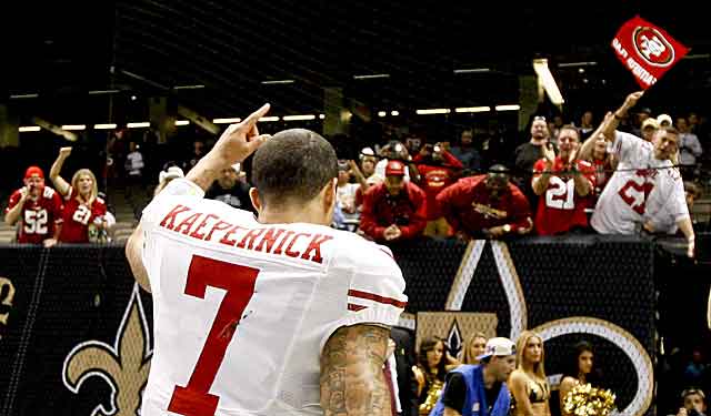 Colin Kaepernick is clearly popular with Niners'  fans after a big win at New Orleans. (US Presswire)
