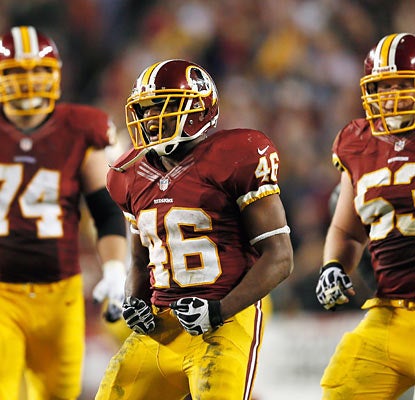 Rookie Alfred Morris, who runs for 100-plus yards against the Giants twice this season, surpasses 1,000 yards on the season. (Getty Images)