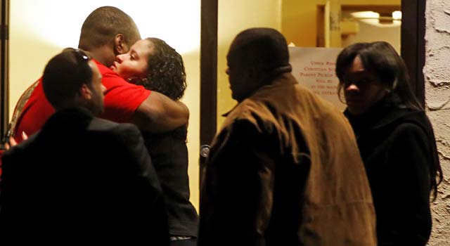 Mourners gather in Dixon Hills, NY, for Jovan Belcher, who killed his girlfriend and himself on Dec. 1. (AP)