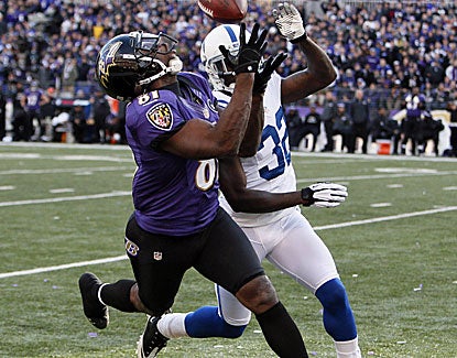 Anquan Boldin sets a franchise record with 145 yards receiving, including the clinching TD in the Ravens' 24-9 victory. (US Presswire)