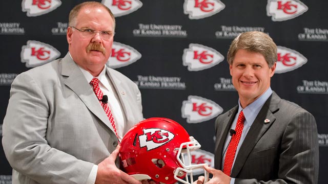  Andy Reid and Chiefs CEO Clark Hunt hope they have their franchise QB now. (Getty Images)