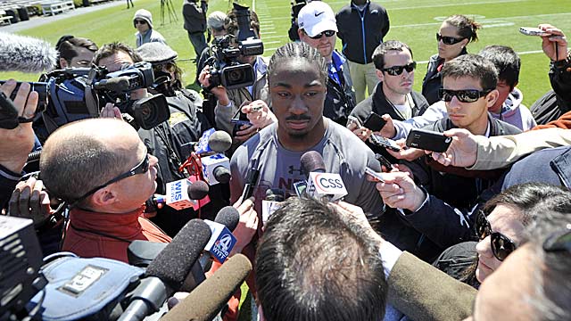 Everyone wanted to see and hear from Marcus Lattimore on Wednesday. (AP)
