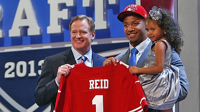 Eric Reid shared his big draft moment April 25 with his daughter LeiLani. (USATSI)