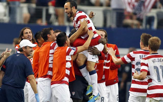 Landon Donovan plays a role in all three goals in the USA's 10th straight win. (USATSI)