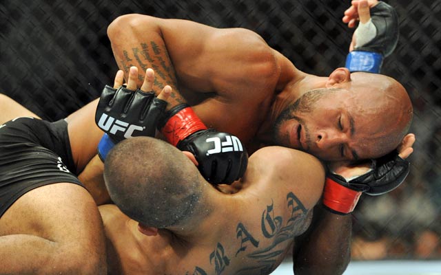Demetrious Johnson takes out John Morago in the fifth round in his hometown of Seattle. (USATSI)