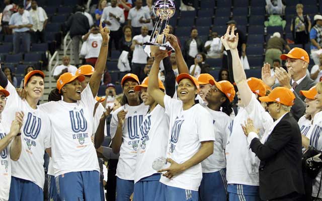 The Minnesota Lynx celebrate their second championship in three seasons. (USATSI)