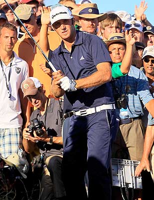 Dustin Johnson's penalty on 18 comes from not reading the rules. (Getty Images)