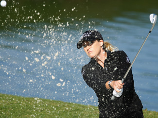 Cristie Kerr gave herself a new nickname after her early problems with bunkers Sunday: 'Lawrence of Arabia.' (Getty Images)