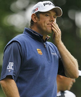 Lee Westwood was ultimately done in by a seemingly good shot that ended up bad. (AP)