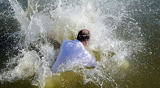 Thomas Levet's celebration following his French Open victory cost him a trip to the British Open. (Getty Images)